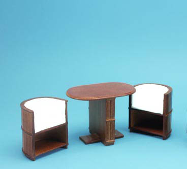 8077-00 - Art Deco Cabinet, Table and Chairs